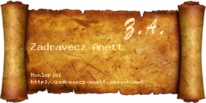 Zadravecz Anett névjegykártya