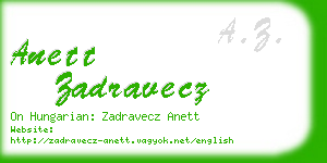 anett zadravecz business card